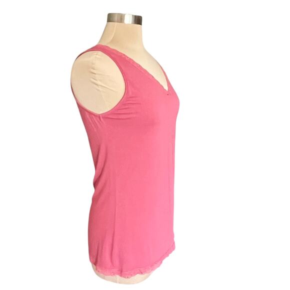 Monoreno Coral Lace Trimmed Tank Top Y2K Size Medium V-Neck Cami Fairy Romantic - Picture 5 of 9